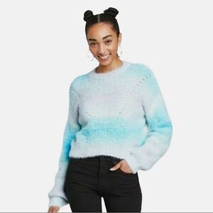 Wild Fable Pastel Ombré Sweater with Balloon Sleeves Size M